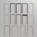 Various Door Frame Styles In Black White Beige And Arched Shapes