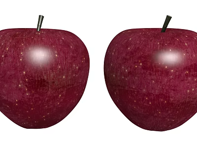 Two Fresh Red Apples With Shiny Skin And Golden Specks 3d model