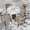 Modern negotiation table and chair combination 3d model