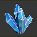 Blue Stone Crystal With Multi Faceted Shiny Surface And Black Background Reflection 3d model