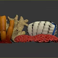 Coral Shaped Sculpture Carving With Various Colors And Textured Designs On