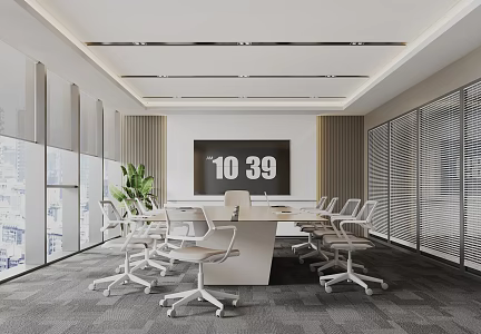 Meeting Room Conference Table Background Wall Small Conference Table 3d model