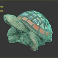 Colorful Mosaic Turtle Sculpture With Red Blue White Tiles As Decorative Art Piece
