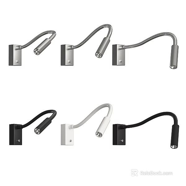 Modern Adjustable Wall Lights In Black White And Silver Finishes For Home Decor 3d model 