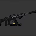 Modern Tactical Rifle With Scope Magazine Ergonomic Grip And Black Finish
