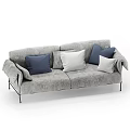 Modern double sofa multiplayer sofa 3d model