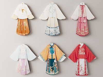 New Chinese Hanfu Clothing 3d model