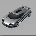 Silver Super Car With Sleek Aerodynamic Design Rear Spoiler And Black Wheels