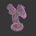 Military Green Dual Barrel Weapon Turret With Mechanical Arm And Stable Base