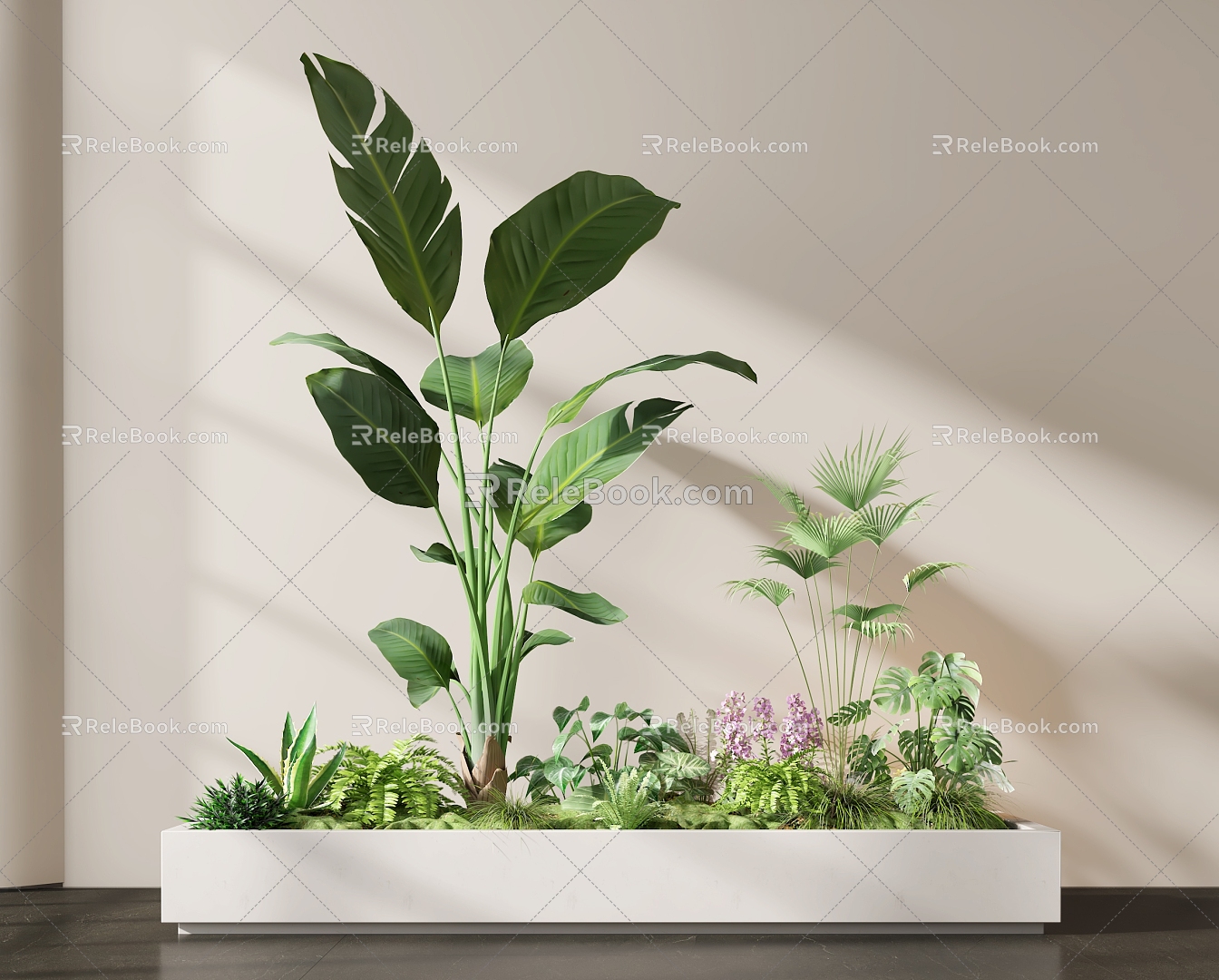 green plant potted plant landscaping indoor landscaping green plant flower box flowers and plants 3d model