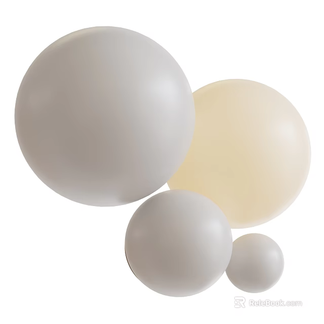 Elegant White Spherical Wall Lamp Modern Design For Home Decorative Lighting 3d model 