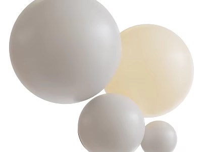 Elegant White Spherical Wall Lamp Modern Design For Home Decorative Lighting 3d model