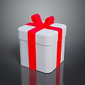 White Gift Box With Red Bow For Festive Gift Giving And Decor