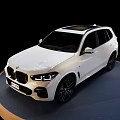 White Modern SUV With Sleek Front Design And Alloy Wheels On Circular Display Platform