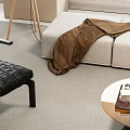 Modern Sofa Coffee Table Set In Living Room With Black Chair Floor Lamp City View