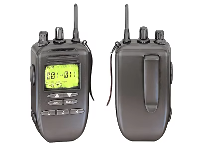Two Way Radios With Digital Display Buttons And Back Strap Design 3d model