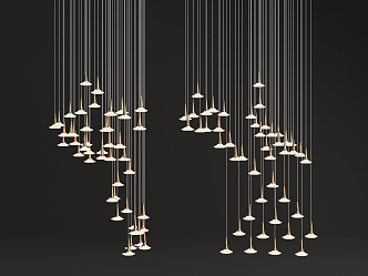 Modern chandelier combination 3d model