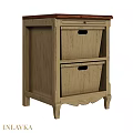 Rustic Wooden Chest of Drawers Featuring Two Storage Drawers And Ornate Legs