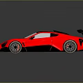 Pink Sports Car With Black Rear Wing And Modern Aerodynamic Body Graphics