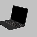 Black Laptop With Black Screen And Keyboard On Gray Background 3d model