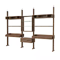Modern Wooden Bookcase With Glass Shelves Glass Door Cabinet And Drawers