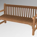 Wooden Outdoor Leisure Bench With Slatted Backrest And Armrests Design