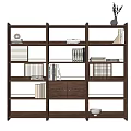 New Chinese Bookshelf Solid Wood Bookshelf Display Rack 3d model
