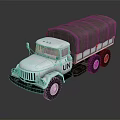 UN Marked Functional Truck With Canvas Cover 3d model