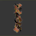 Colorful Autumn Leaf Wreath Featuring Red and Yellow Leaves for Home Decor