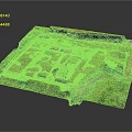 Ancient Archaeological Site Model With Structural Layout Red Soil Terrain And Green Vegetation
