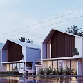 Modern Detached Villa Exterior With Palm Trees Driveway And Garage Design