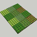 Assorted Vegetables Arranged in Square Grid with Green and Red Leafy Varieties