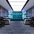 modern monitoring room 3d model