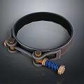 Practical Household Fastening Tool With Black Ring Design Metal Clasps And Blue Spring