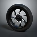 Modern Car Alloy Wheel with Black Tire and Silver Spokes Design