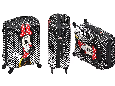 Minnie Mouse Themed Luggage Set With Polka Dot Design And Rolling Wheels 3d model