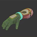 Tactical Combat Weapon Mechanical Glove With Advanced Grey White Tech Structure Design