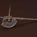 Tomahawk axe ancient cold weapon magic axe double-edged axe ancient tomahawk plate axe long handle axe 3d model