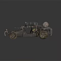 Rustic Modified Off Road Vehicle With Large Tires Metal Frame And Roof Rack