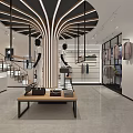 Modern Clothing Store Interior Design With Mannequins Displayed Clothes Clothing Racks And Lighting