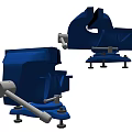 Blue Industrial Vises With Adjustable Jaw And Stable Base For Workshop Clamping Tasks 3d model