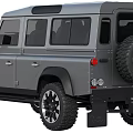 Silver Land Rover Defender 4x4 SUV With Large Tires And Modern Design