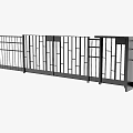 Modern Entrance Gate Design With Black Metal Railings And Geometric Patterns