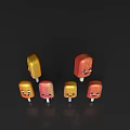Fun Colorful Popsicles With Smiling Faces On Black Background And Bright Hues