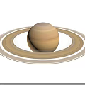 Saturn Planet With Prominent Rings And Yellowish Beige Striped Surface In Space