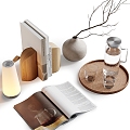 Ornaments Vase Table Lamp Cup Books 3d model