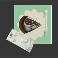 Delicious Layered Cream Cake With Fork On Design Paper Background