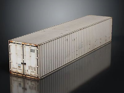 Industrial Shipping Container With Metal Construction Double Doors And Corrugated Surface 3d model