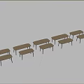 Modern Sleek Dining Table With Two tone Top Wooden And Light Colored Black Legs
