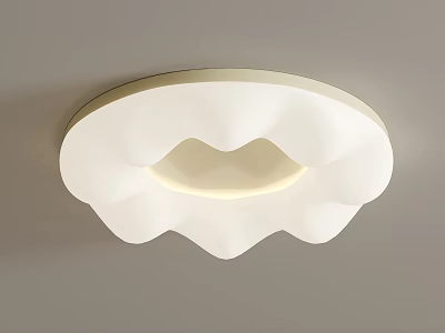 Modern White Wavy Ceiling Light With Soft Glow And Minimalist Design 3d model